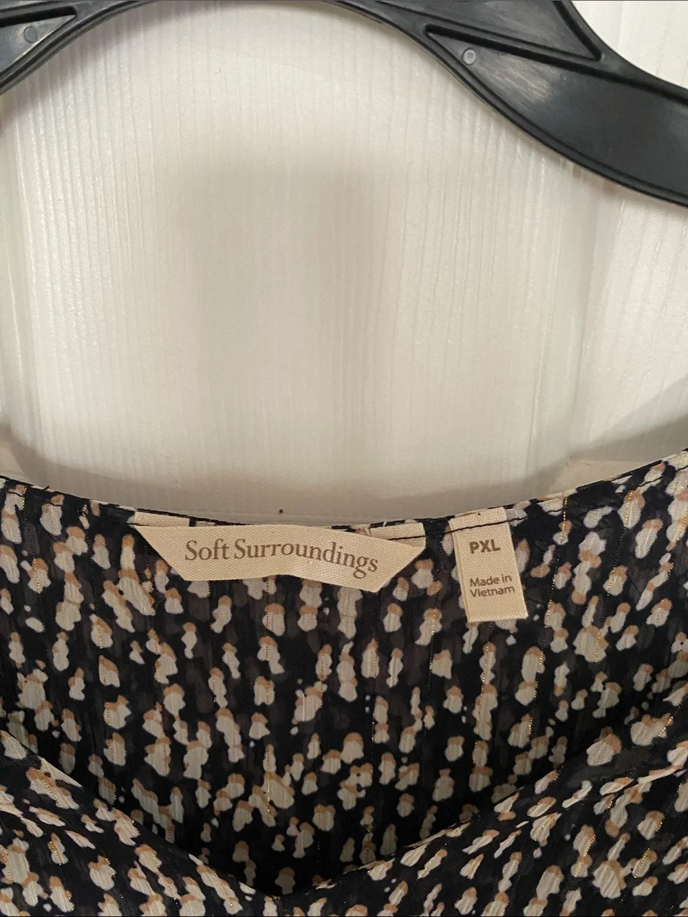 Soft Surroundings Black and Cream Printed Midi Dress - Picture 2 of 5
